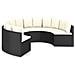 Set Divani da Giardino 6 pz con Cuscini in Polyrattan Nero - Foto miniatura 1