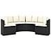 Set Divani da Giardino 6 pz con Cuscini in Polyrattan Nero - Foto miniatura 3