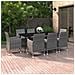 Set Da Pranzo Per Giardino 9 Pz Con Cuscini Polyrattan E Vetro - Foto miniatura 1