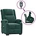 Poltrona Alzapersona Reclinabile Verde Scuro In Velluto - Foto miniatura 1