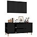 Mobile Porta Tv Nero 102x44,5x50 Cm In Legno Multistrato - Foto miniatura 5
