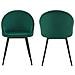 Set Di 2 Sedie Vintage In Velluto Verde Diane - Foto miniatura 5