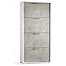Scarpiera Rosa, Mobile Multiuso Da Ingresso Con 4 Ante A Ribalta, Armadietto Portascarpe A Doppia Profondità, 100% Made In Italy, 67x28h147 Cm, Bianco E Cemento - Foto miniatura 2