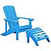 Sedia Da Giardino Con Poggiapiedi Blu Adirondack - Foto miniatura 7
