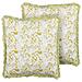 Set Di 2 Cuscini Filix Cotone 45 X 45 Cm Verde Trama Floreale - Foto miniatura 7