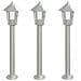 Lampade Da Terra Per Esterni 3 Pz Argento 80 Cm In Acciaio Inox - Foto miniatura 2