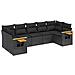 Set Divani da Giardino con Cuscini 7pz Nero Polyrattan - Foto miniatura 1