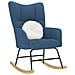 Sedia A Dondolo Blu In Tessuto - Foto miniatura 1