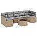 Set di Divani da Giardino 8 Pezzi con Cuscini Beige in Polyrattan - Foto miniatura 1