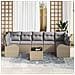 Set di Divani da Giardino 8 Pezzi con Cuscini Beige in Polyrattan - Foto miniatura 3
