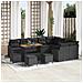 Set di Sofà da Giardino 13 Pezzi con Cuscini Nero Polyrattan Acacia, Sofà da Giardino a 2 Posti con Ripostiglio e Cuscini Nero Polyrattan, Set di Mobili da Giardino 4 Pezzi con Cuscini Nero Polyrattan Acacia - Foto miniatura 2