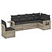 Set Divano da Giardino 6pz con Cuscini Grigio Chiaro Polyrattan - Foto miniatura 1