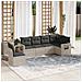 Set Divano da Giardino 6pz con Cuscini Grigio Chiaro Polyrattan - Foto miniatura 2