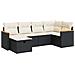 Set Divano da Giardino 6 pz con Cuscini Nero in Polyrattan - Foto miniatura 1