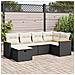 Set Divano da Giardino 6 pz con Cuscini Nero in Polyrattan - Foto miniatura 2