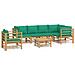 Set Salotto da Giardino 7pz con Cuscini Verdi Bambù - Foto miniatura 1