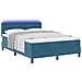 letto Box Spring con materasso e LED blu scuro 140x200 cm in velluto - Foto miniatura 1
