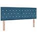 letto Box Spring con materasso e LED blu scuro 140x200 cm in velluto - Foto miniatura 6
