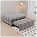 Letto Imbottito, Poggiapiedi 2 In 1, Divano Letto A Scomparsa, Letto Singolo, Letto A Soppalco, Tessuto Orsetto, Grigio - Foto miniatura 2