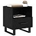 Armadio da Notte con cassetto Rovere nero 40 x 35 x 47,5 cm - Foto miniatura 3