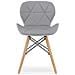 Sedia WAKO Design moderno Grigio-Bianco x4 - Foto miniatura 3