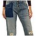 Pantaloni Lunghi In Denim Effetto Consumato E Strappato Da Donna 6y5j13-5d2yz - Foto miniatura 3