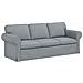 Divano 2 pcs Grigio chiaro 215 x 82 x 80 cm Tessuto - Foto miniatura 5