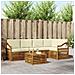 Set divani 6 pcs Naturale e Crema Legno di Acacia Massello - Foto miniatura 2