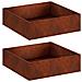 Vaso da giardino 2 pz Ruggine 80 x 80 x 30 cm Acciaio Corten - Foto miniatura 1
