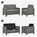 Set di Divani con Storage 2 pz Grigio Scuro Poliestere - Foto miniatura 3