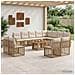 Set Divano da Giardino 13 pz Naturale e Bianco Crema polyrattan - Foto miniatura 4