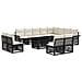 Set Divano da Giardino 13 pz Nero e Bianco Crema polyrattan - Foto miniatura 1