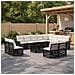 Set Divano da Giardino 13 pz Nero e Bianco Crema polyrattan - Foto miniatura 8