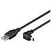 ICOC MUSB-AA-018ANG - Cavo USB 2.0 A maschio / mini B maschio 90° 1,8 m Nero - Foto miniatura 1