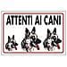 Cartello In Plastica Bianca Attenti Ai Cani 30x20 Cm - Foto miniatura 1