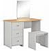 Tavolo da Trucco con Specchio e Sgabello Grigio 104x45x131 cm - Foto miniatura 1