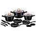 Black Rose Set Di Pentole Induzione 14-piece Alluminio Antiaderente 3 Casseruoli 3 Padelle Nero - Foto miniatura 1