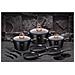 Black Rose Set Di Pentole Induzione 14-piece Alluminio Antiaderente 3 Casseruoli 3 Padelle Nero - Foto miniatura 3