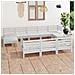 Set Divani Da Giardino 10 Pz Bianco In Legno Massello Di Pino - Foto miniatura 1