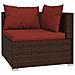 Set Divani da Giardino 5 pz con Cuscini in Polyrattan Marrone - Foto miniatura 2