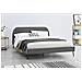 Phoenix Struttura Letto In Velluto Grigio E Piedi Neri 140x190 Cm - Foto miniatura 3