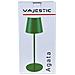 Lampada Da Tavolo Ricaricabile Agata - Verde - Metallo - 12x12x37 Cm - Foto miniatura 2