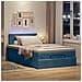 Pouf Letto con Materasso e LED Blu Scuro 120x190cm in Velluto - Foto miniatura 3