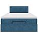 Pouf Letto con Materasso e LED Blu Scuro 120x190cm in Velluto - Foto miniatura 8