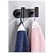 Doppio Gancio Per Accappatoio, Gancio Per Bagno In Acciaio Inox, Gancio Per Asciugamani Da Parete Black - Foto miniatura 2