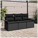 Set di Sofà da Giardino 3 Pezzi con Cuscini Nero Polyrattan, Sofà da Giardino a 2 Posti con Ripostiglio & Cuscini Nero Polyrattan - Foto miniatura 2