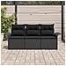 Set di Sofà da Giardino 3 Pezzi con Cuscini Nero Polyrattan, Sofà da Giardino a 2 Posti con Ripostiglio & Cuscini Nero Polyrattan - Foto miniatura 3