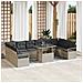 Set di Sofà da Giardino 11 Pezzi con Cuscini Grigio Chiaro Rattan Polimerico, Sofà da Giardino 2 Posti con Cuscini Grigio Rattan Polimerico - Foto miniatura 2