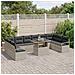 Set di Sofà da Giardino 11 Pezzi con Cuscini Grigio Chiaro Rattan Polimerico, Sofà da Giardino 2 Posti con Cuscini Grigio Rattan Polimerico - Foto miniatura 3
