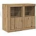 Armadi Laterali con Luci LED 2 pz Rovere Artigianale 41x37x67 cm - Foto miniatura 1